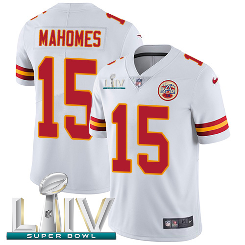Kansas City Chiefs Nike #15 Patrick Mahomes White Super Bowl LIV 2020 Youth Stitched NFL Vapor Untouchable Limited Jersey->kansas city chiefs->NFL Jersey